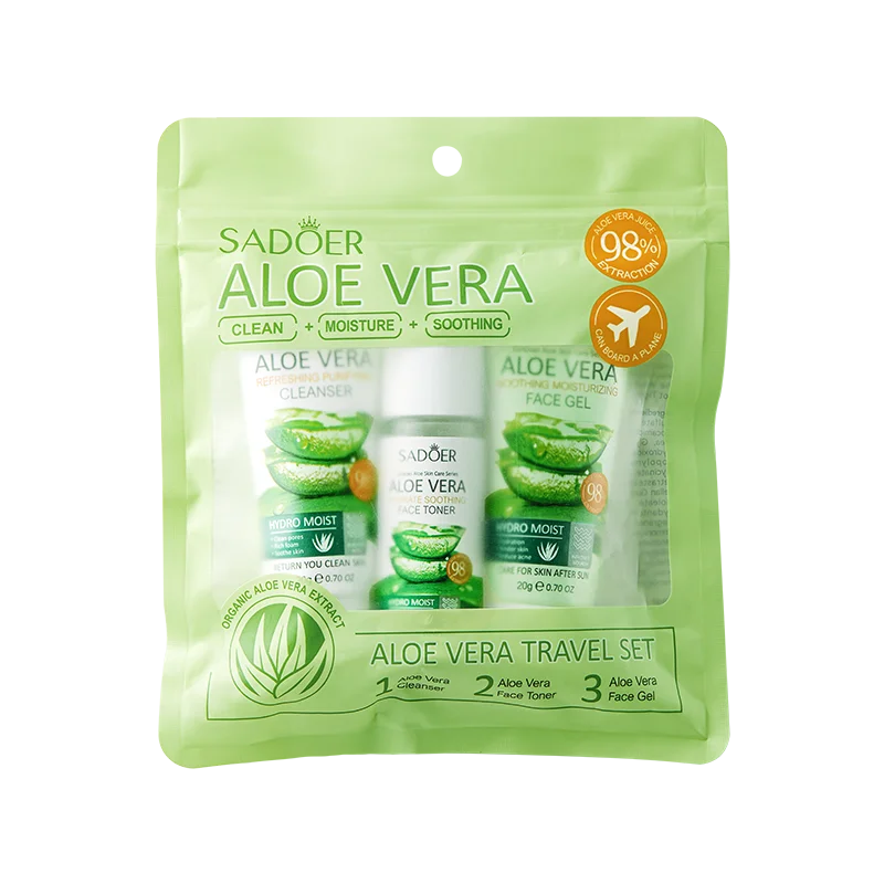 FreestyleCrown Facial Skin Care Set Moisturizing Facial Cleanser Refreshing Facial Cleanser Firming Aloe Vera Face Gel Rejuvenate Skin Lighten