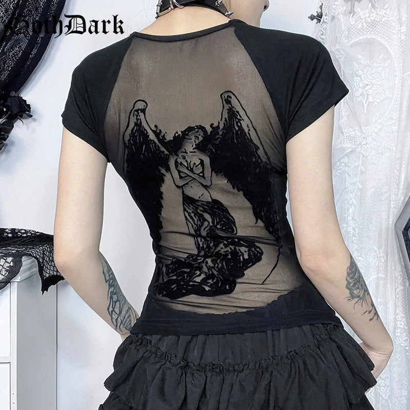 FreestyleCrown Sheer Backless Gothic Tee