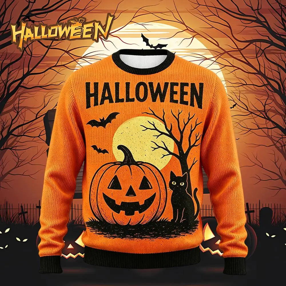 FreestyleCrown Ugly Spooky Pumpkin Sweater
