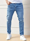 FreestyleCrown Mens Slim Distressed Black Jeans