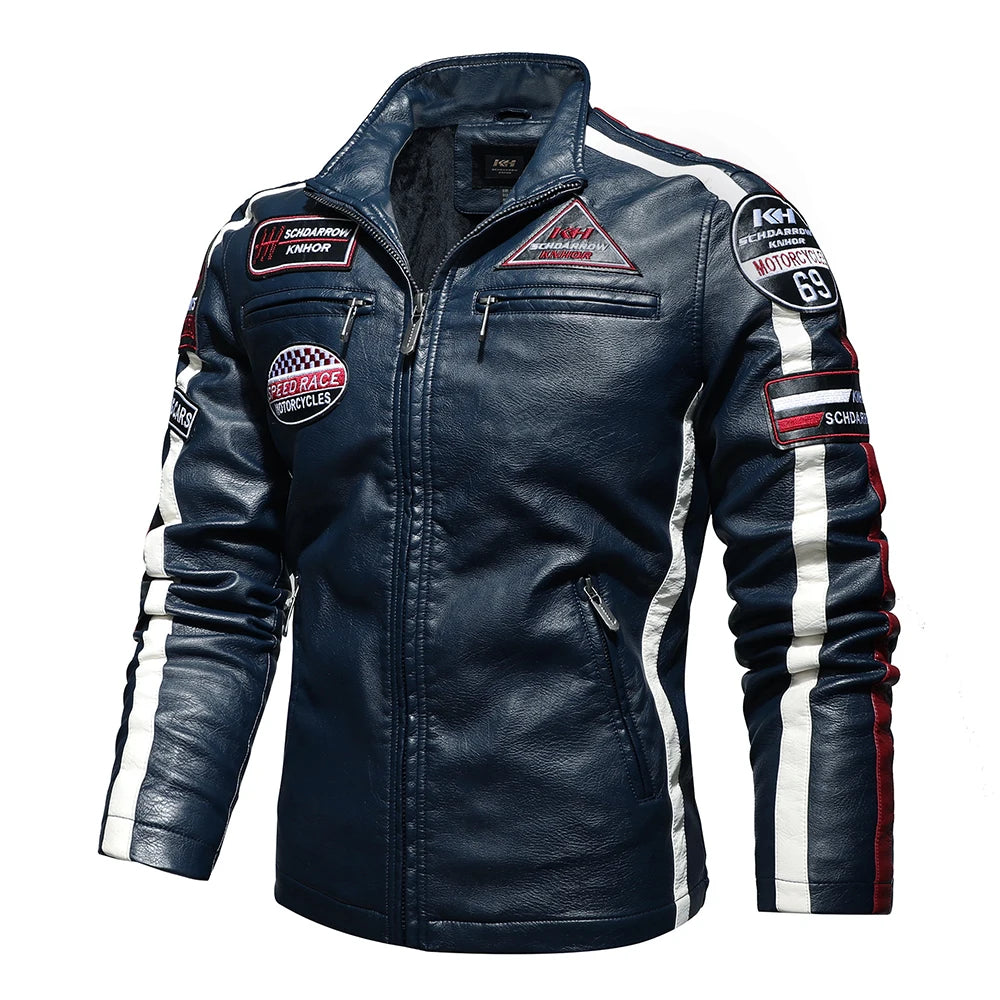 FreestyleCrown Vintage Embroidered Biker Jacket