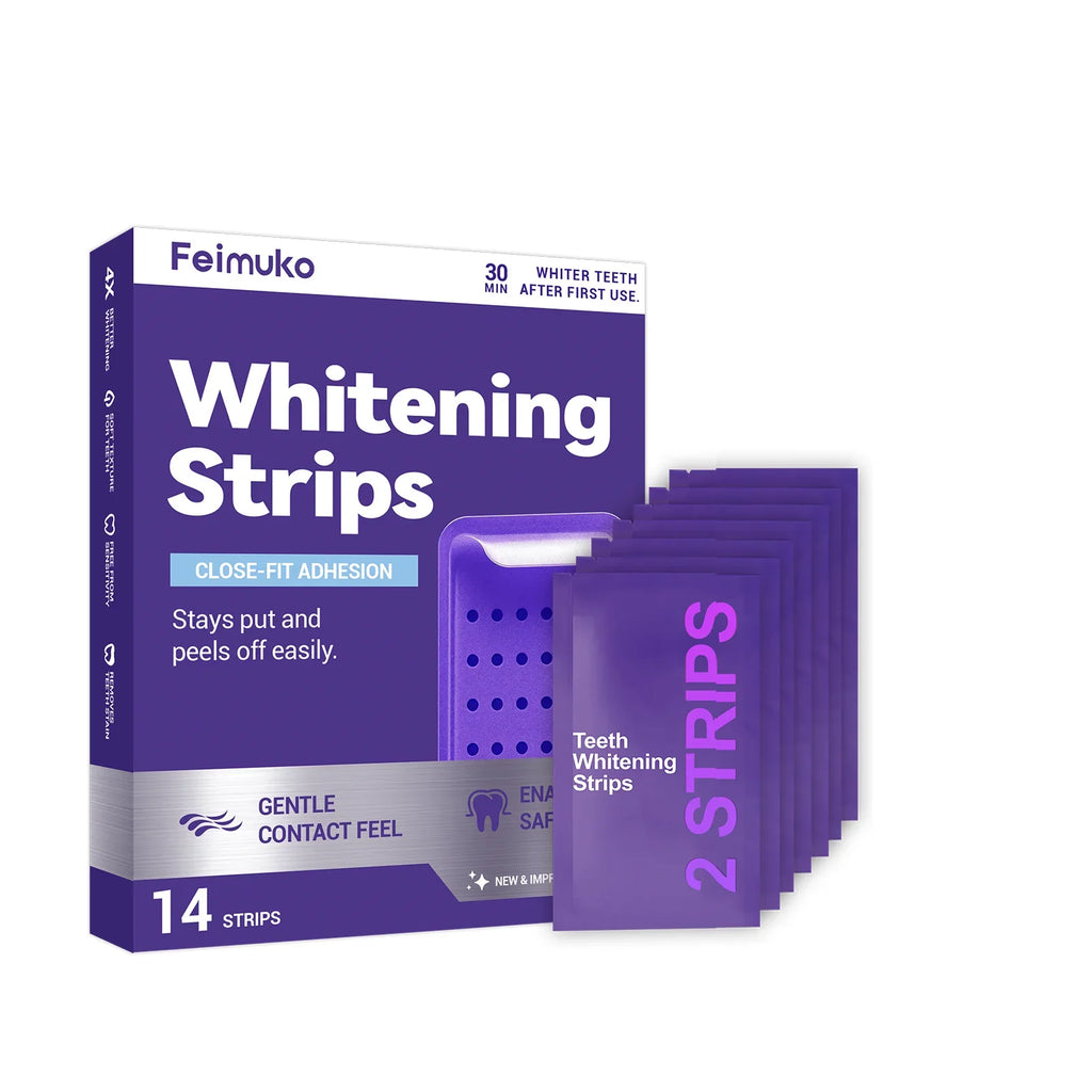 FreestyleCrown Purple Teeth Whitening Strips Improve Dental Yellowing Oral Cleaning Gel Teeth Bright Stain for Lasting Bright Smile