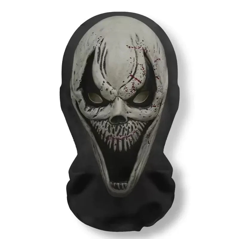 FreestyleCrown Halloween Cosplay Headwear Fashion Hip Hop Hood Hat Headgear 3D Full Face Mask Elastic Mesh Ghost Face Mask for Horror Party