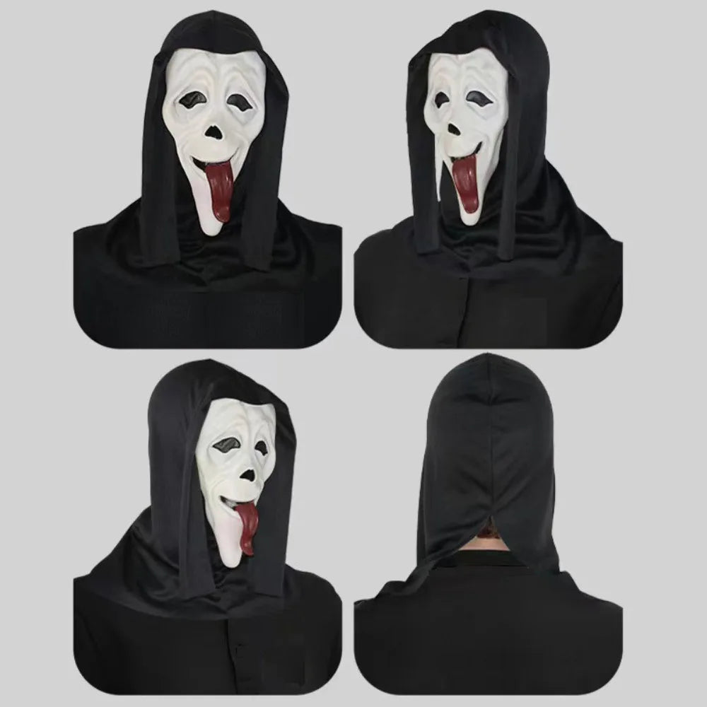 FreestyleCrown Halloween Cosplay Screaming Horror Props Mask, Breathable Skeleton Mask Horror Party Halloween Role-Playing Props