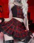 FreestyleCrown Lace Plaid Pleated Skater Skirt