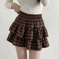 FreestyleCrown Ruffled Plaid Cake Mini Skirt