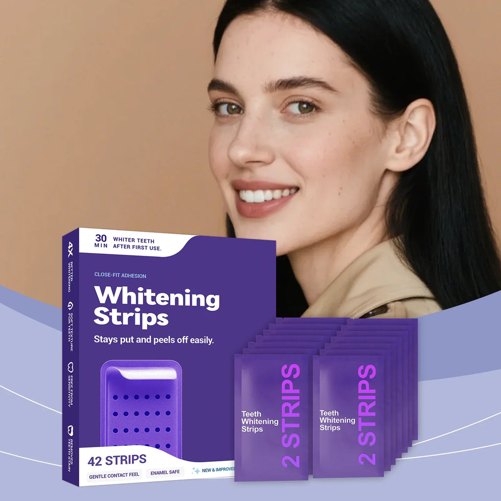 FreestyleCrown Purple Teeth Whitening Strips Improve Dental Yellowing Oral Cleaning Gel Teeth Bright Stain for Lasting Bright Smile