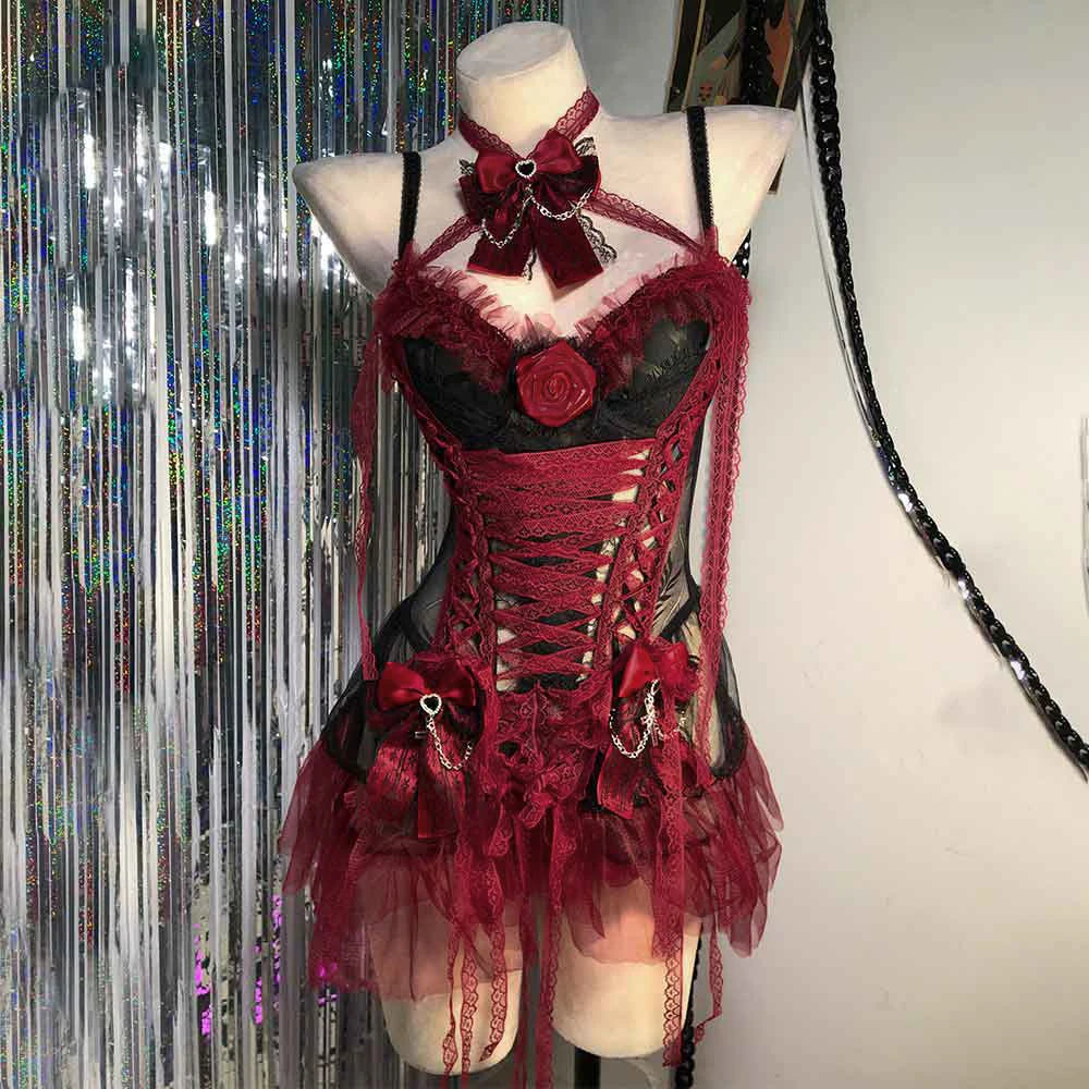 FreestyleCrown Red Y2K Gothic Ball Gown