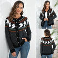 FreestyleCrown Ghost Print Jacquard Cardigan