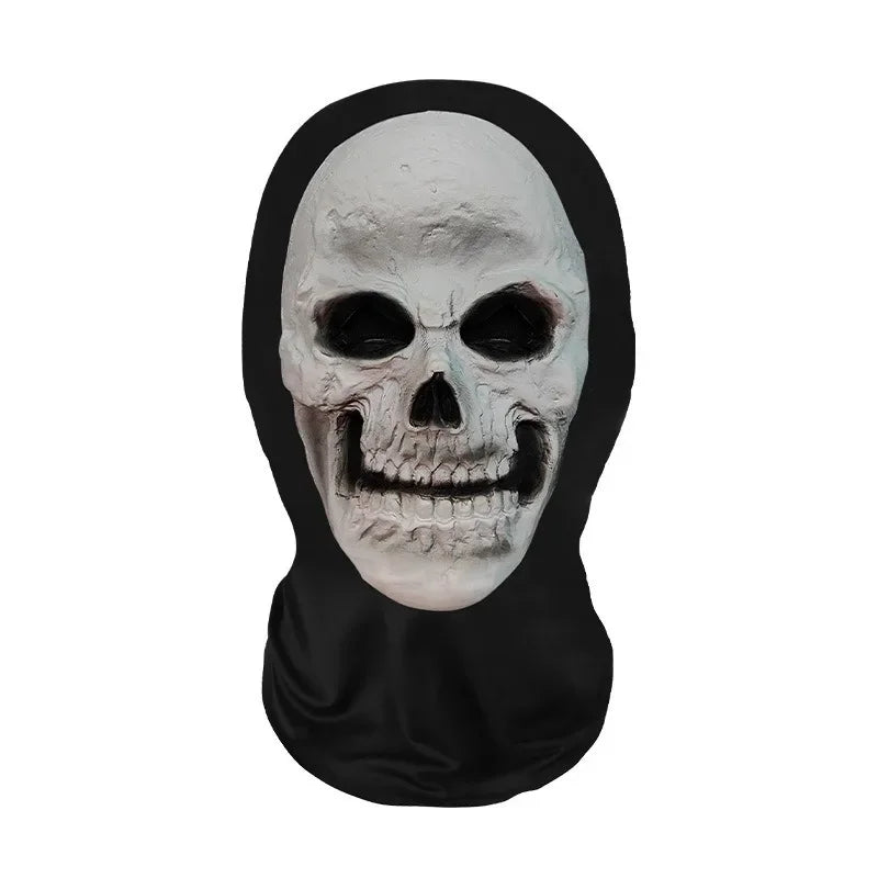 FreestyleCrown Halloween Cosplay Headwear Fashion Hip Hop Hood Hat Headgear 3D Full Face Mask Elastic Mesh Ghost Face Mask for Horror Party