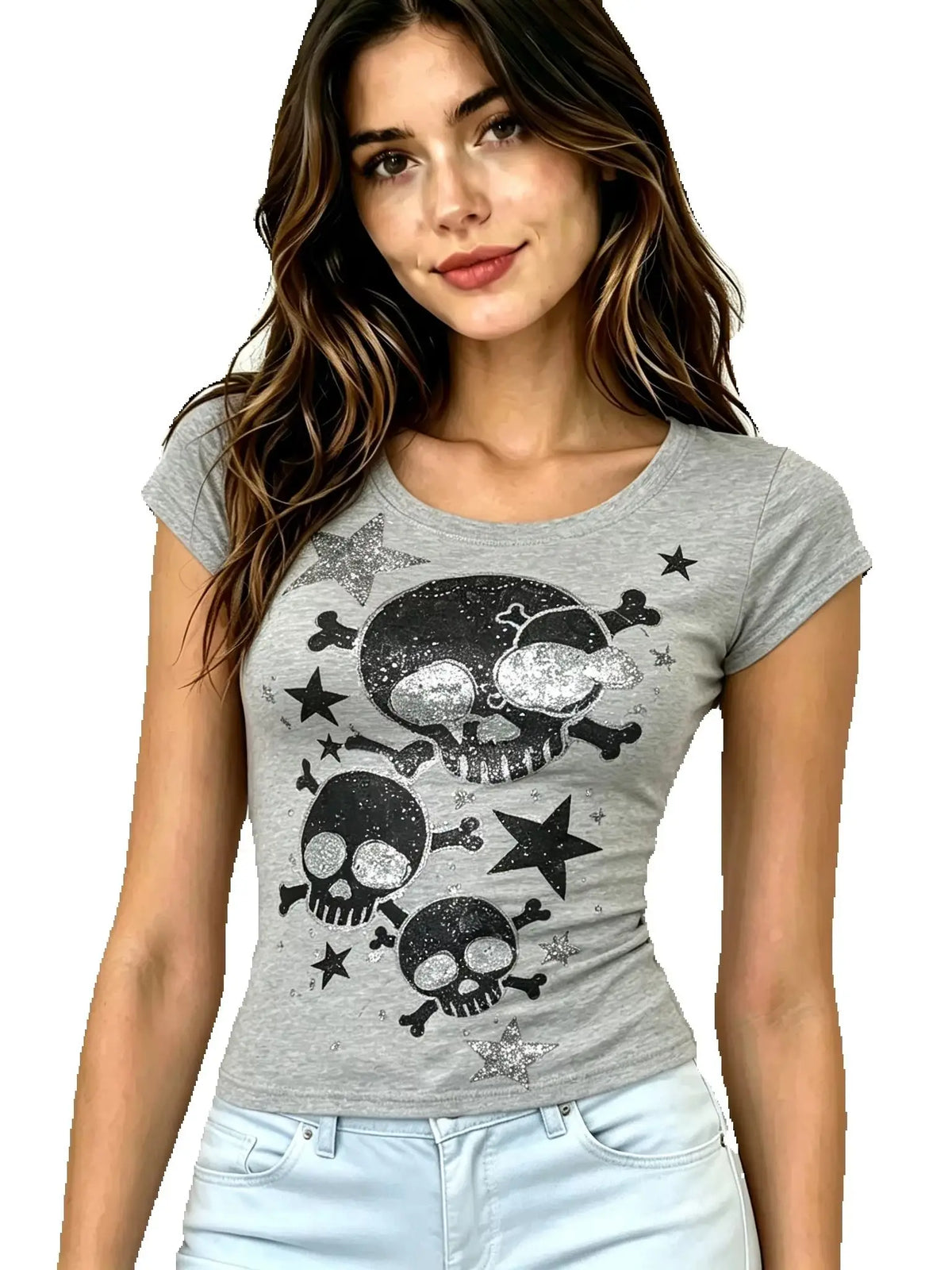 FreestyleCrown Skull Graphic Goth Tee