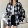 FreestyleCrown Womens Black Tartan Shacket