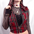 FreestyleCrown Plaid Punk Zipper Tank Top