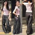 FreestyleCrown Womens Y2K Wide Fit Baggy Jeans