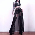 FreestyleCrown Goth Mesh Side Slit Skirt