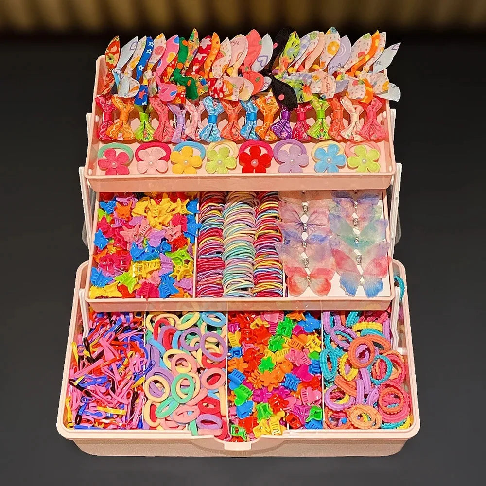 FreestyleCrown 555 Sets of colorful Hair Accessories, Perfect for Girls’ Everyday Outfits and Festive Gatherings.