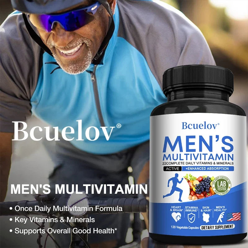 FreestyleCrown Multivitamin for Men - Daily Multivitamin for Energy, Focus & Brain, Men's Health Complex, Non-GMO120 , 120 Vegetarian Capsules