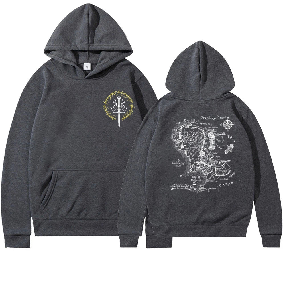 FreestyleCrown Middle Earth Map LOTR Hoodie