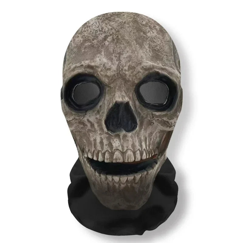 FreestyleCrown Halloween Cosplay Headwear Fashion Hip Hop Hood Hat Headgear 3D Full Face Mask Elastic Mesh Ghost Face Mask for Horror Party