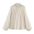 FreestyleCrown Womens Polka Dot Print Blouse