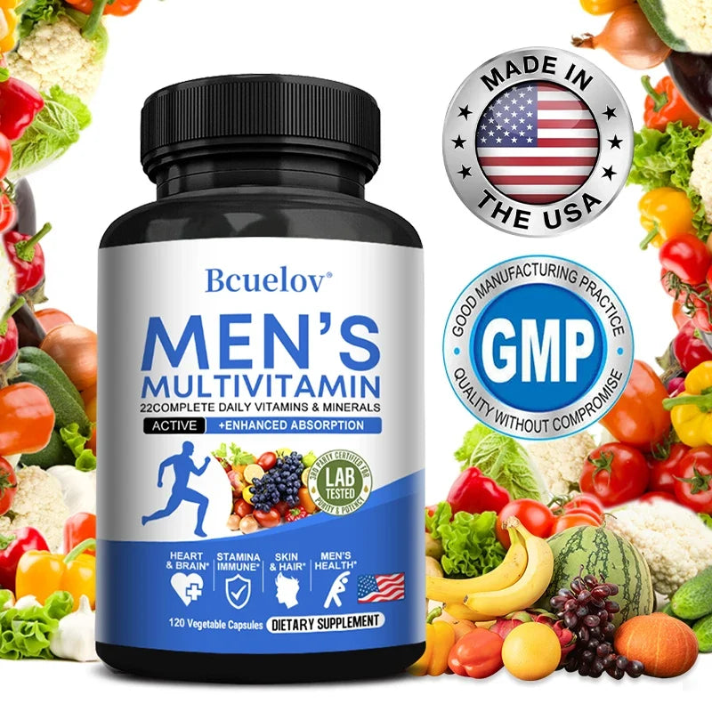 FreestyleCrown Multivitamin for Men - Daily Multivitamin for Energy, Focus & Brain, Men's Health Complex, Non-GMO120 , 120 Vegetarian Capsules