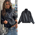 FreestyleCrown Womens Faux Leather Moto Jacket