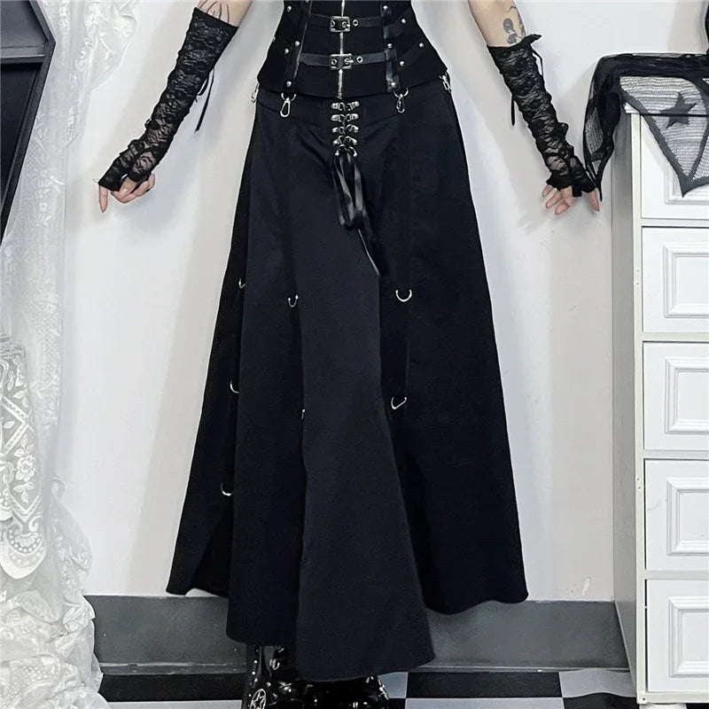 FreestyleCrown Goth Acubi Buckle A-Line Skirt