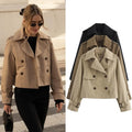 FreestyleCrown Womens Vintage Cropped Trench Jacket