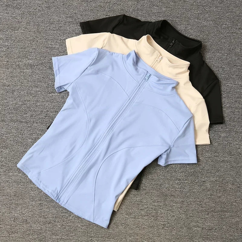FreestyleCrown Womens Zipper Yoga Training Tee