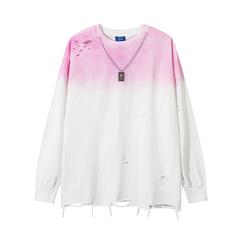 FreestyleCrown Mens Tie-Dye Gradient Long Sleeve Tee