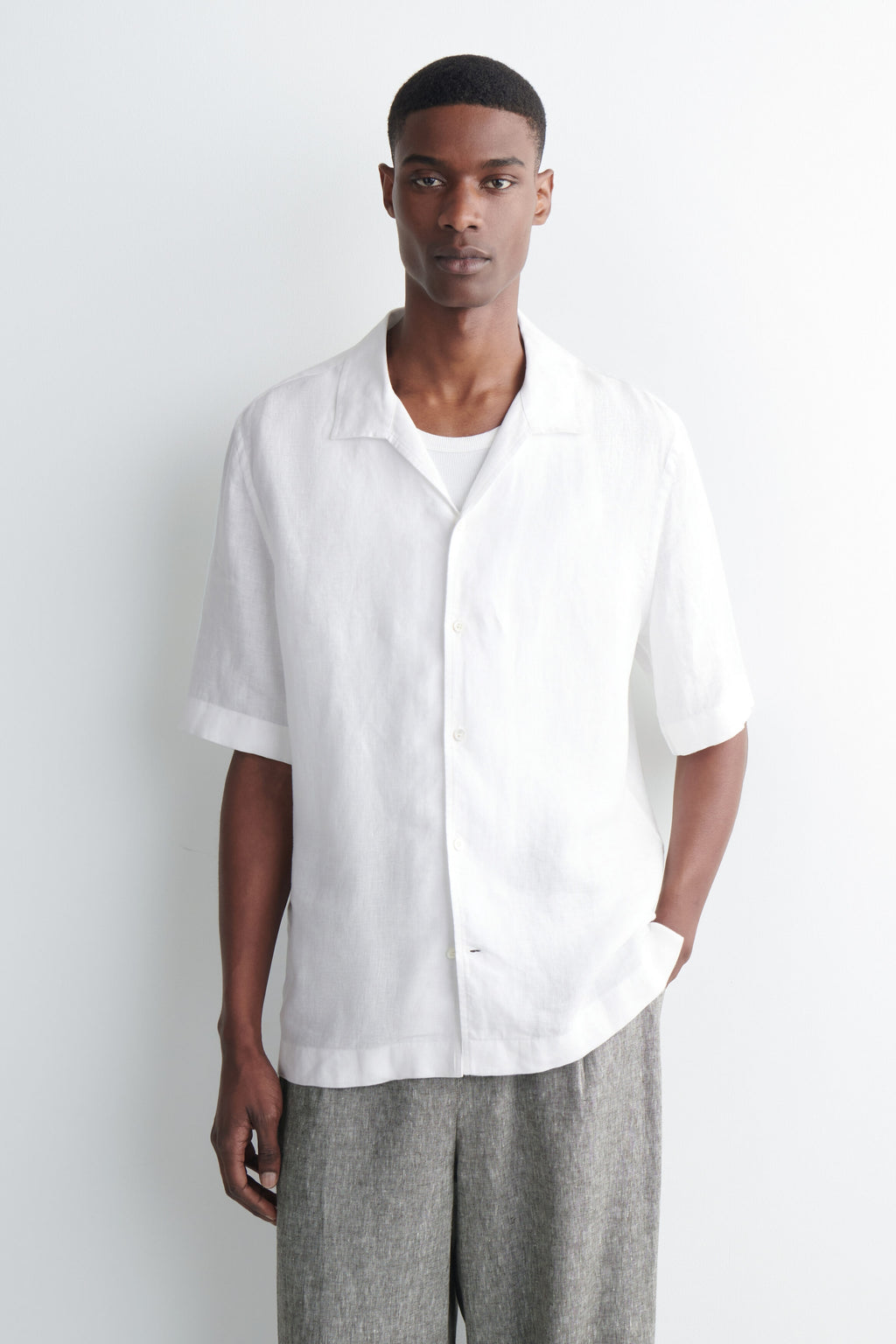 FreestyleCrown Men's White Bowling Shirt