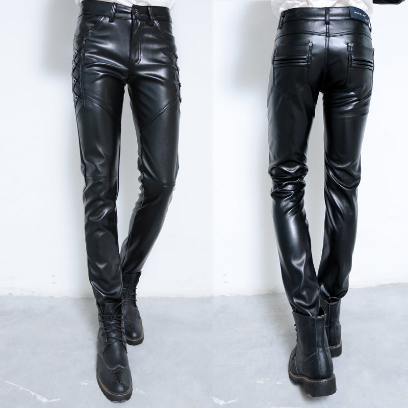 FreestyleCrown Men's Black Leather Pants