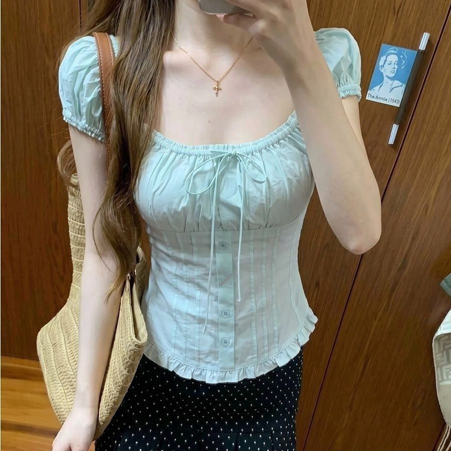 FreestyleCrown Womens Bubble Sleeve Top
