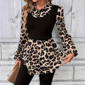 FreestyleCrown Womens Stitching Print Long Sleeve Shirt