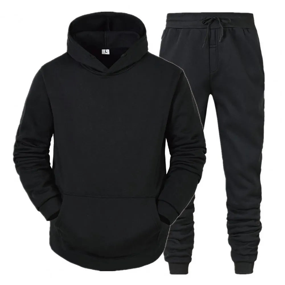 FreestyleCrown Men's Black Hooded Sweat Suit