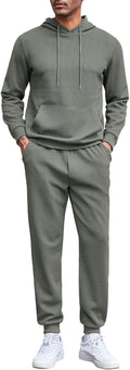 FreestyleCrown Men's Grey Hooded Waffle Tracksuit