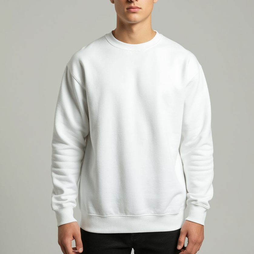FreestyleCrown Men's Solid White Sweatshirt