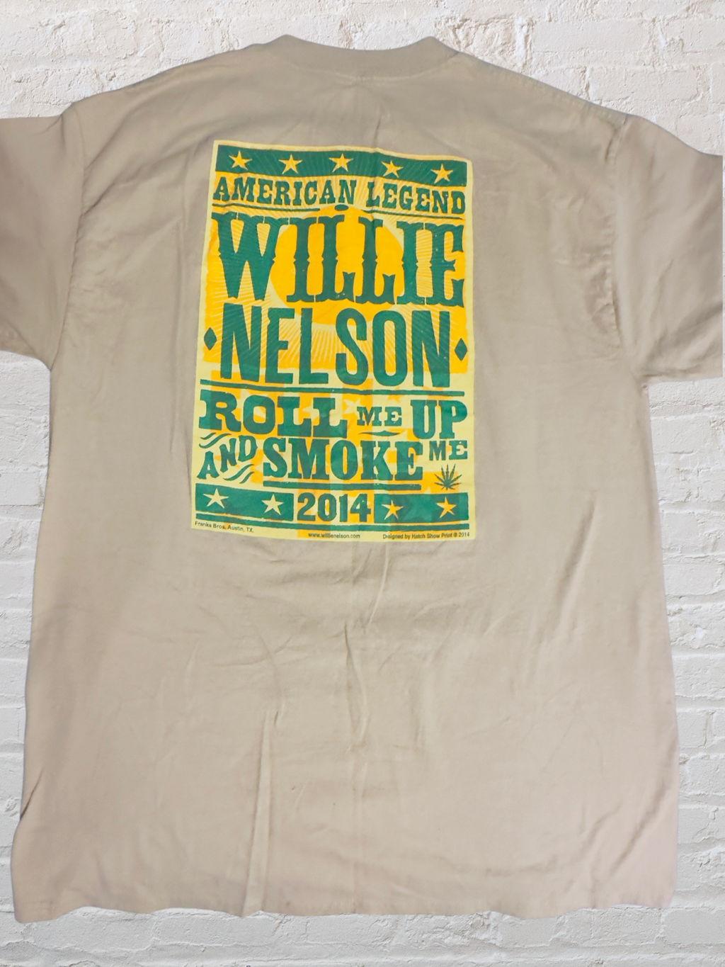 Vintage Willie Nelson Roll Me Up and Smoke Me When I Die Tour T-Shirt 2014