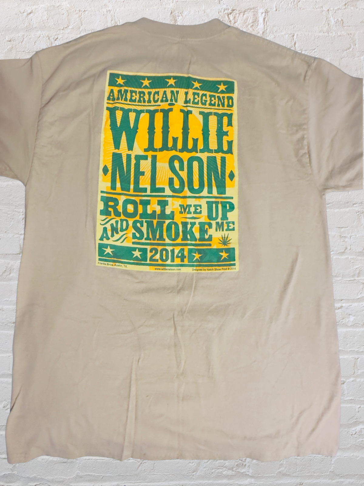 Vintage Willie Nelson Roll Me Up and Smoke Me When I Die Tour T-Shirt 2014