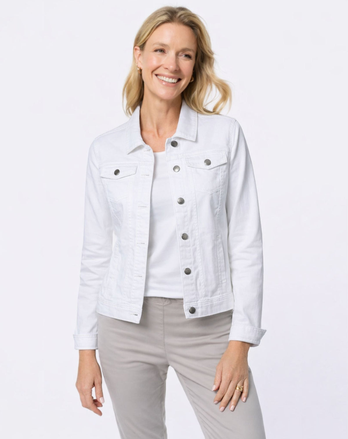 FreestyleCrown Women's White Jean Jacket